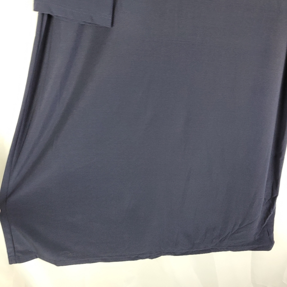 NEW Emma & Michele Navy Blue Mock Neck Cold Shoulder Midi Shift Dress Medium - Picture 10 of 12